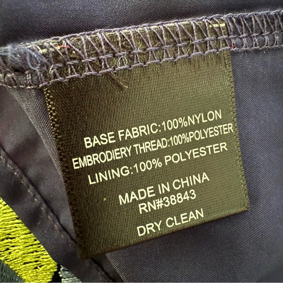 Sam Edelman Peony Embroidery Cap Sleeve Mini Dress Floral Navy Liner size 2 NWT - Picture 8 of 12